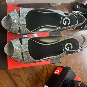 G by Guess sling back silver heels. Worn only twice. Very clean
